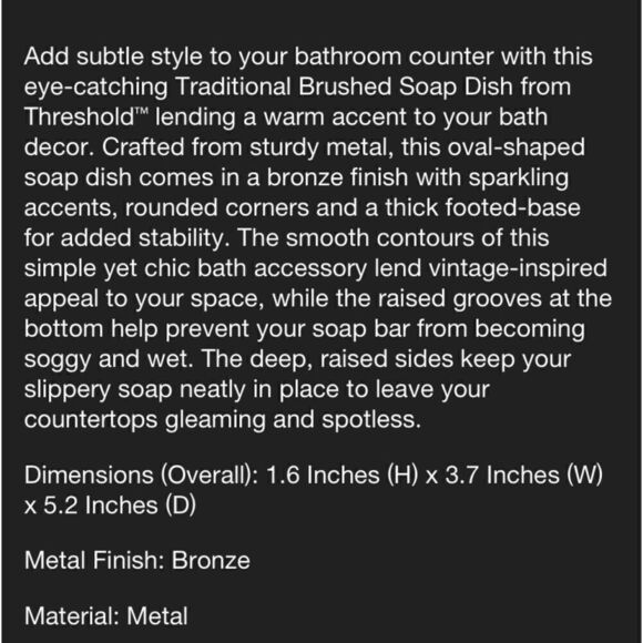 Threshold  soap dish  in Metal Bronzed - Picture 6 of 7